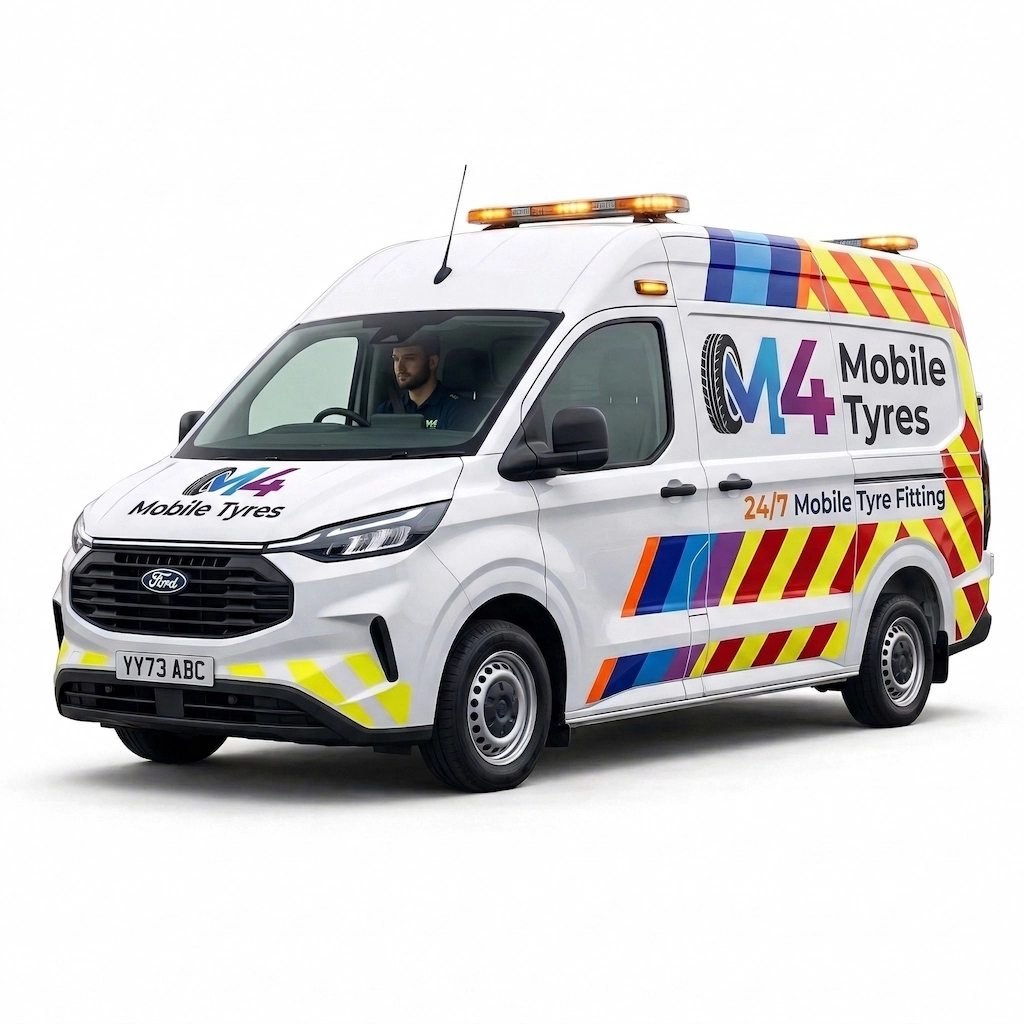 M4 Mobile Tyres mobile tyre fitting van providing roadside tyre replacement and emergency tyre service
